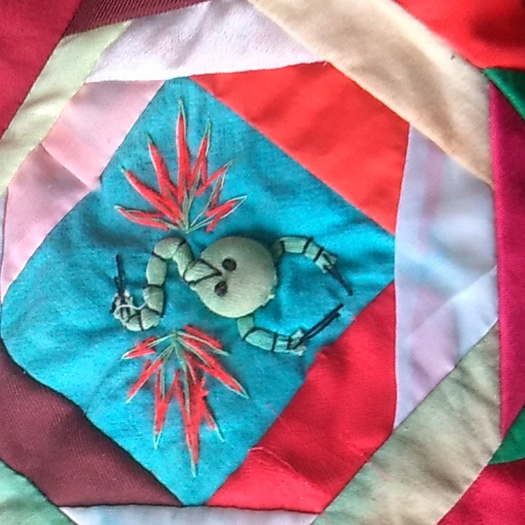 👺 FOLK ART BAG HANDCRAFTED PATCHWORK by Bai Jia Bei Family - Picture 11 of 15